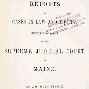 1870 Maine Reports William Virgin V5 Cases In Law Victorian 1st Edition 56 SHBS1